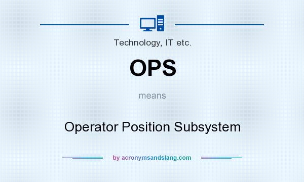 What does OPS mean? It stands for Operator Position Subsystem