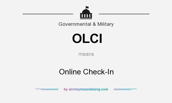 What does OLCI mean? It stands for Online Check-In