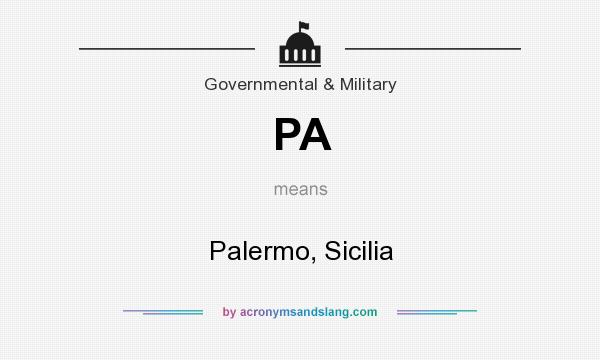 What does PA mean? It stands for Palermo, Sicilia