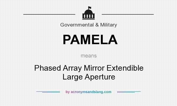 What does PAMELA mean? It stands for Phased Array Mirror Extendible Large Aperture