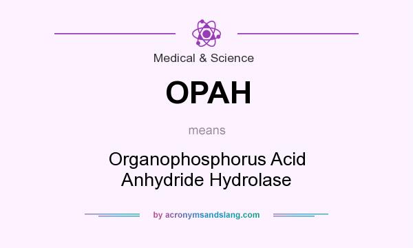 What does OPAH mean? It stands for Organophosphorus Acid Anhydride Hydrolase