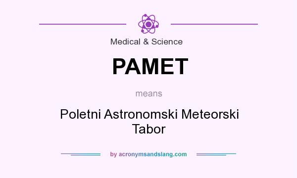 What does PAMET mean? It stands for Poletni Astronomski Meteorski Tabor