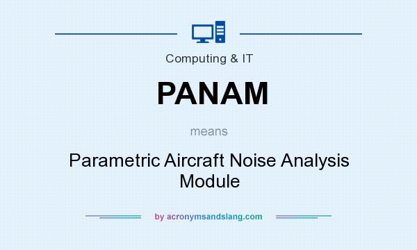 What does PANAM mean? It stands for Parametric Aircraft Noise Analysis Module