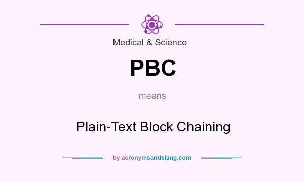 What does PBC mean? It stands for Plain-Text Block Chaining