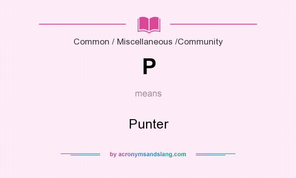 What does P mean? It stands for Punter