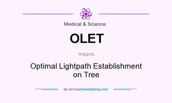 What does OLET mean? It stands for Optimal Lightpath Establishment on Tree
