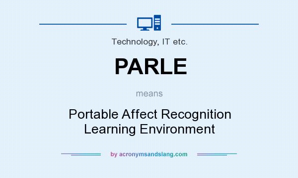 What does PARLE mean? It stands for Portable Affect Recognition Learning Environment