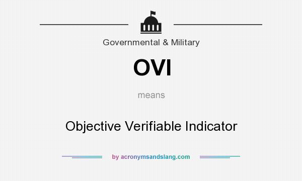What does OVI mean? It stands for Objective Verifiable Indicator