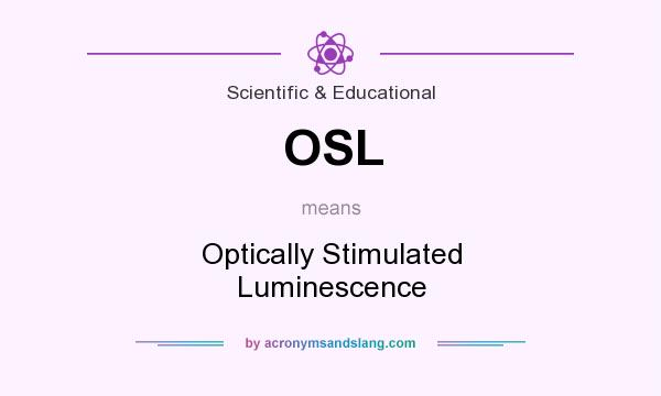 What does OSL mean? It stands for Optically Stimulated Luminescence