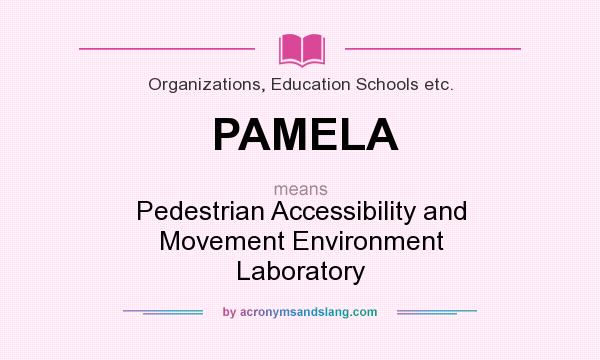 What does PAMELA mean? It stands for Pedestrian Accessibility and Movement Environment Laboratory
