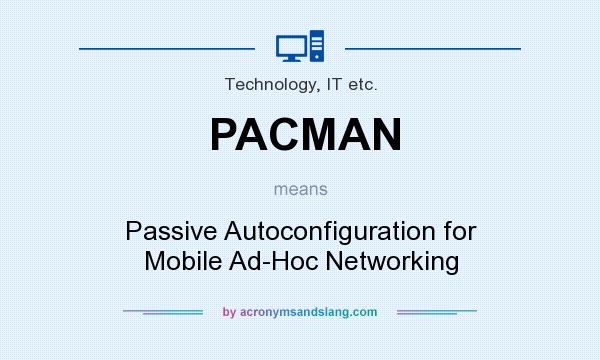 What does PACMAN mean? It stands for Passive Autoconfiguration for Mobile Ad-Hoc Networking