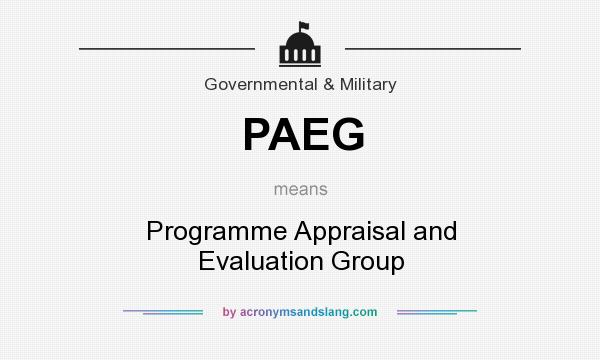 What does PAEG mean? It stands for Programme Appraisal and Evaluation Group
