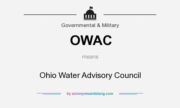 What does OWAC mean? It stands for Ohio Water Advisory Council