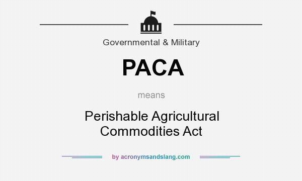 What does PACA mean? It stands for Perishable Agricultural Commodities Act