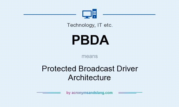 What does PBDA mean? It stands for Protected Broadcast Driver Architecture