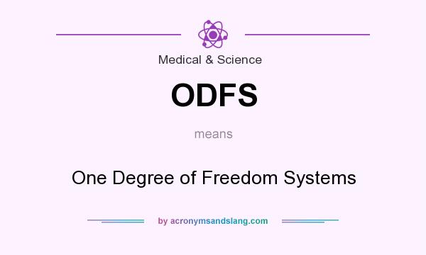 What does ODFS mean? It stands for One Degree of Freedom Systems