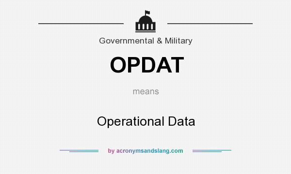 What does OPDAT mean? It stands for Operational Data