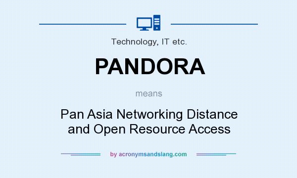What does PANDORA mean? It stands for Pan Asia Networking Distance and Open Resource Access