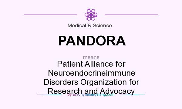 What does PANDORA mean? It stands for Patient Alliance for Neuroendocrineimmune Disorders Organization for Research and Advocacy