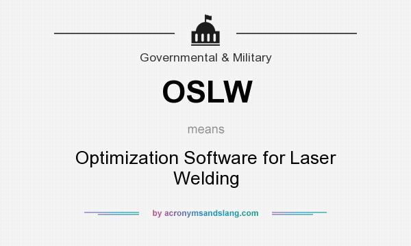 What does OSLW mean? It stands for Optimization Software for Laser Welding