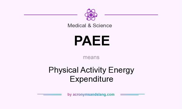What does PAEE mean? It stands for Physical Activity Energy Expenditure