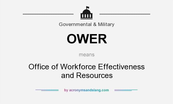 What does OWER mean? It stands for Office of Workforce Effectiveness and Resources