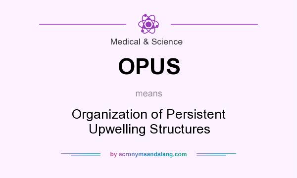 What does OPUS mean? It stands for Organization of Persistent Upwelling Structures