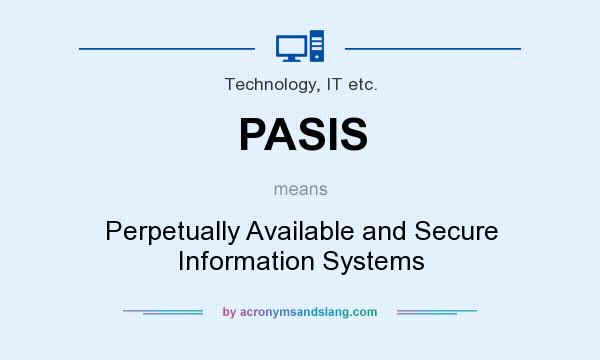 What does PASIS mean? It stands for Perpetually Available and Secure Information Systems