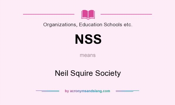 What does NSS mean? It stands for Neil Squire Society