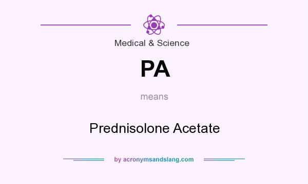 What does PA mean? It stands for Prednisolone Acetate