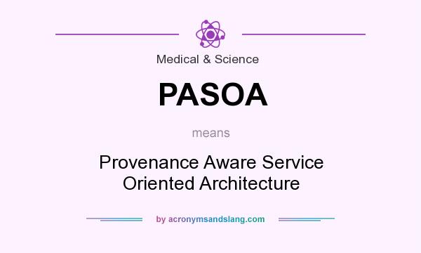 What does PASOA mean? It stands for Provenance Aware Service Oriented Architecture