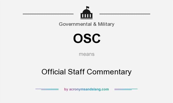 What does OSC mean? It stands for Official Staff Commentary