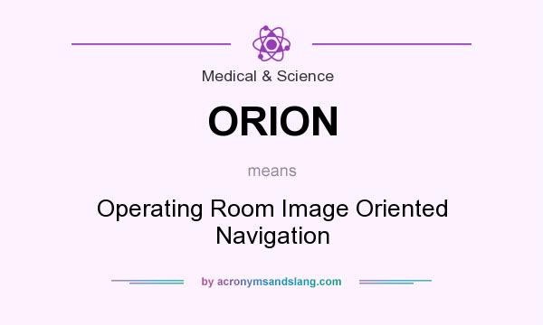 What does ORION mean? It stands for Operating Room Image Oriented Navigation