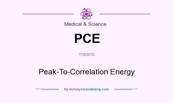 What does PCE mean? It stands for Peak-To-Correlation Energy