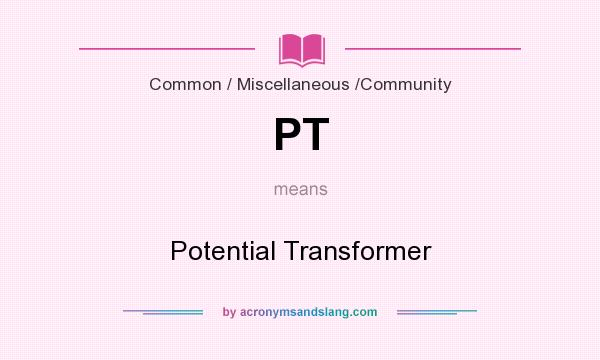 What does PT mean? It stands for Potential Transformer