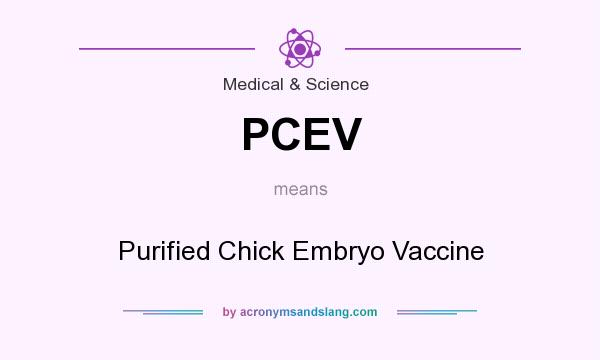 What does PCEV mean? It stands for Purified Chick Embryo Vaccine