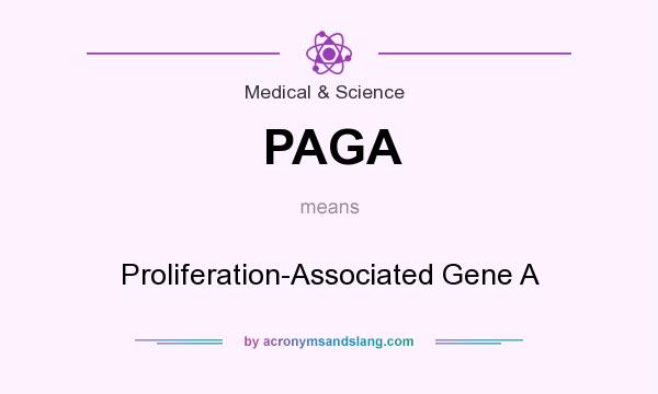 What does PAGA mean? It stands for Proliferation-Associated Gene A