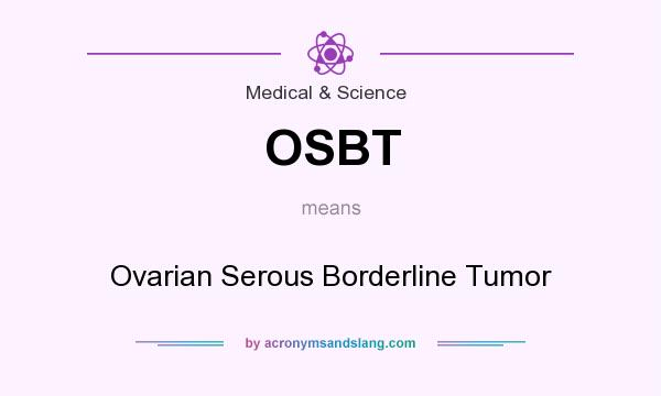 What does OSBT mean? It stands for Ovarian Serous Borderline Tumor