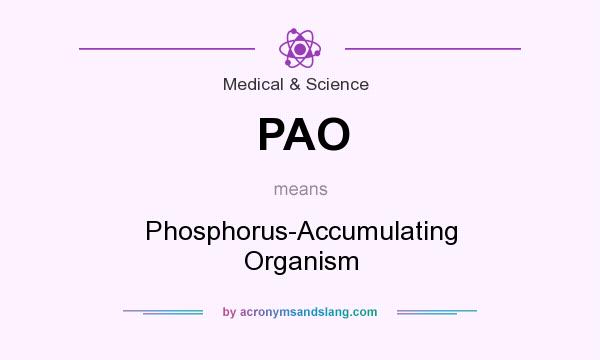 What does PAO mean? It stands for Phosphorus-Accumulating Organism