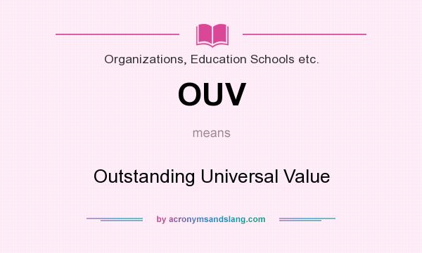 What does OUV mean? It stands for Outstanding Universal Value