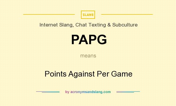 What does PAPG mean? It stands for Points Against Per Game
