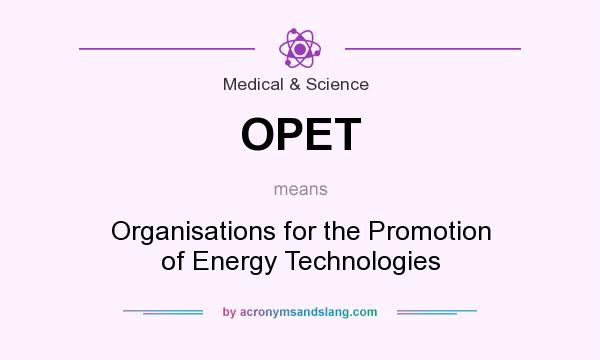 What does OPET mean? It stands for Organisations for the Promotion of Energy Technologies