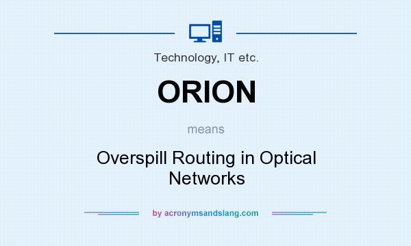 What does ORION mean? It stands for Overspill Routing in Optical Networks