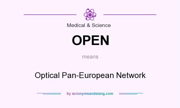 What does OPEN mean? It stands for Optical Pan-European Network