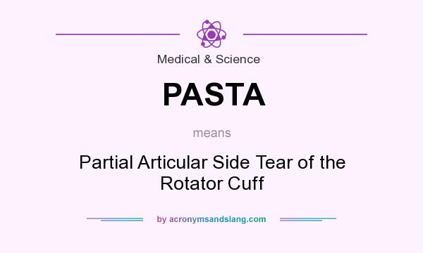 What does PASTA mean? It stands for Partial Articular Side Tear of the Rotator Cuff