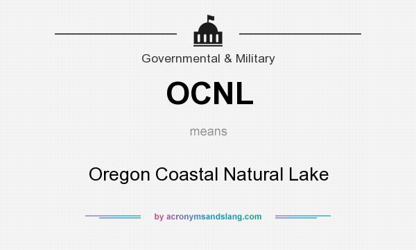 What does OCNL mean? It stands for Oregon Coastal Natural Lake