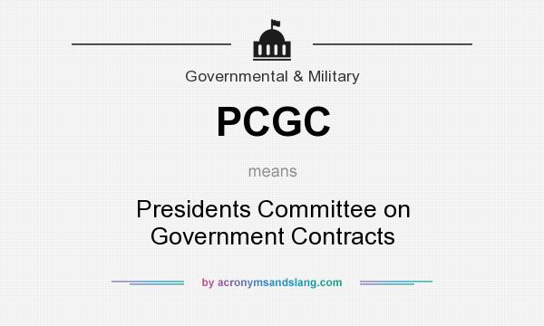 What does PCGC mean? It stands for Presidents Committee on Government Contracts