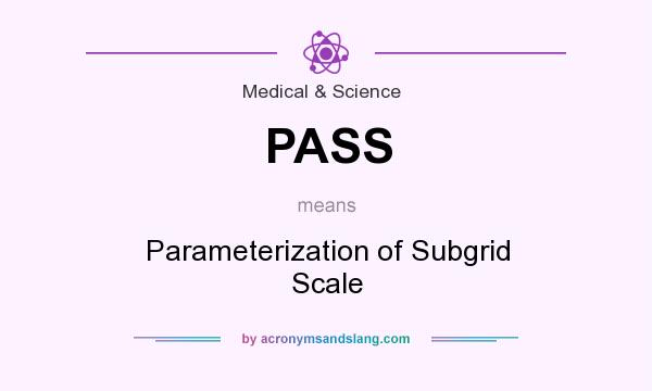 What does PASS mean? It stands for Parameterization of Subgrid Scale