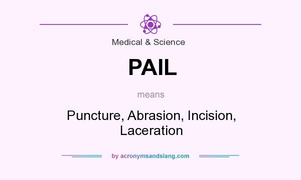 What does PAIL mean? It stands for Puncture, Abrasion, Incision, Laceration