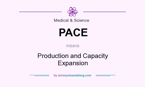What does PACE mean? It stands for Production and Capacity Expansion